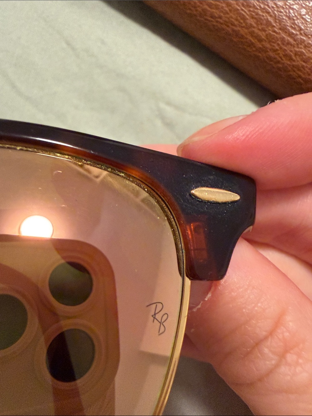 Ray-Ban Clubmaster Sunglasses Tortoise Frame with Rose Gold Lenses - Picture 4 of 5